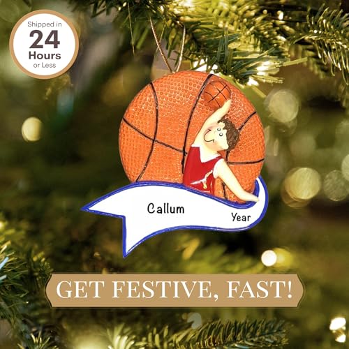 Personalized Basketball Ornament 2026 for Boys, Dunking - color: Basketball - Boy