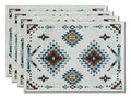 Set of 4 Aztec Southwest Geometric Placemats 18x13 Inches - color: Aztec01-placemats