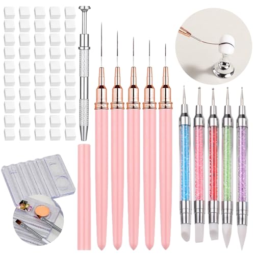 Nail Art Brushes Set, Dotting Sculpt Tools, Ombre Sponges for Home Manicure - size: Medium
