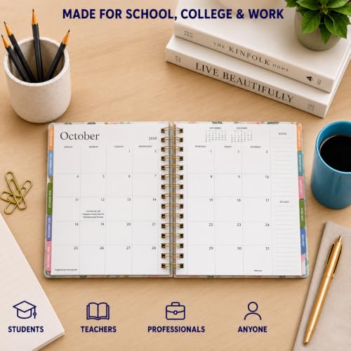 WORLD TRAVELER Academic Planner School Organizer Jul 2026-Dec 2027, 7"x9" - color: Pink