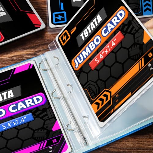 Jumbo Card Sleeves Big Card Protector Sleeves for 3 Ring Binder - 50 Pack - size: L 5.4x7.5"