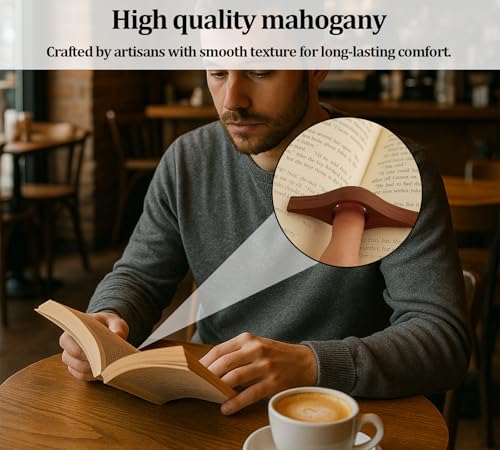 Thumb Book Page Holder, 2pcs Handmade Natural Walnut Thumb Bookmark, Book Opener Holder, Wood Page Clips, Smooth Finish Wood Reading Accessory, Perfect for Readers, Book Lovers, Bookworm (Walnut wood) - color: Walnut Wood