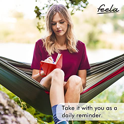 feela 6 Pack Pocket Mini Notebooks Bulk, Small Cute Memo Notepads Hardcover College Ruled Lined Journals with Pen Holder for School Business Work, with 6 Black Pens, 3.5”x 5.5”, A6, Red - color: 6 Red