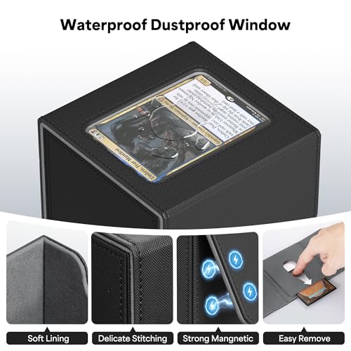 ZLCA MTG Commander Deck Box Holds 110+ Double Sleeved Cards - color: A1-Black, size: A-Horizontal-Commander