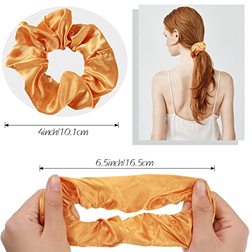 Hoteam 200 Pcs Satin Hair Scrunchies Bulk Ponytail Holders, Multicolor - color: Multi Color