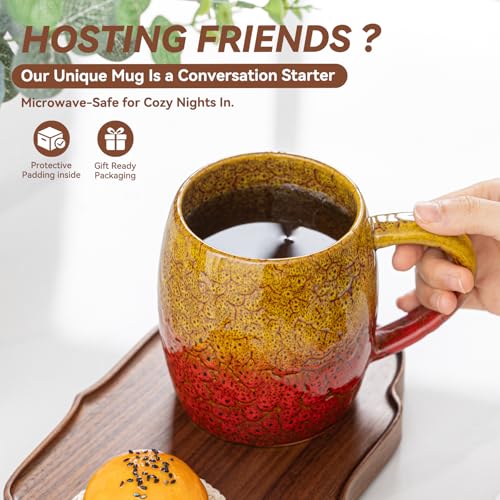 Ember Sunrise Ceramic Mug, 22oz Reactive Glaze Coffee Mug, Birthday Gift - color: Ember Sunrise · BLAZE