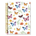 ERHACHAIJIA Watercolor Butterflies Lined Spiral Notebook for Women Writers - color: White