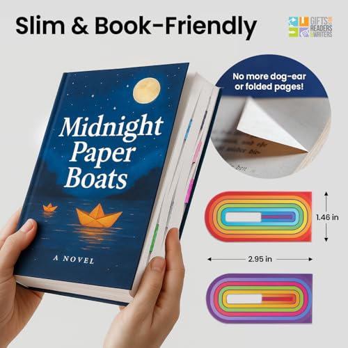 Thinking Gifts Magnetic Linemarker Bookmark for Easy Tracking - Rainbows - color: Rainbows