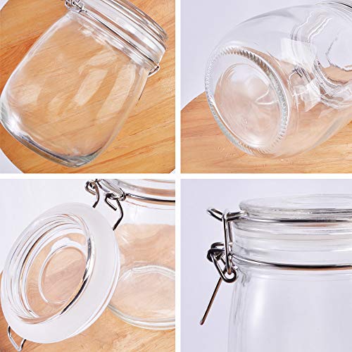 Betrome 25 oz 6 Pack Clear Glass Jars With Airtight Lids, Preserving Jars