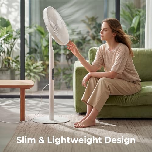 SAnmay Pedestal Fan,Ultra Slim Floor Fan 2-in-1 Detachable Portable Desk Fan, USB-C Powered & Power Bank Compatible, Quiet Air Circulator for Outdoor, RV, Camping and Home
