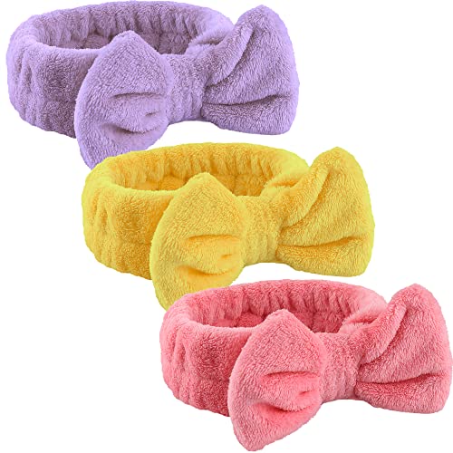 WSYUB Spa Headband, Makeup Headband for Washing Face, Skincare Headbands - color: Yellow,Pink and Purple