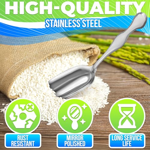 20 Pcs Mini Scoops for Candy, 5.9", Stainless Steel, Multipurpose - color: Silver
