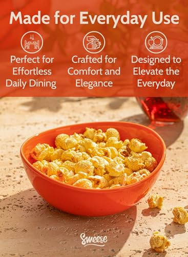 Sweese 18 oz Medium Porcelain Bowl - Set of 6 Rainbow Colored Cereal, Dessert, Soup, Rice & Salad Bowls, Ceramic Serving Bowls - color: Rainbow, style: Medium (18 oz)