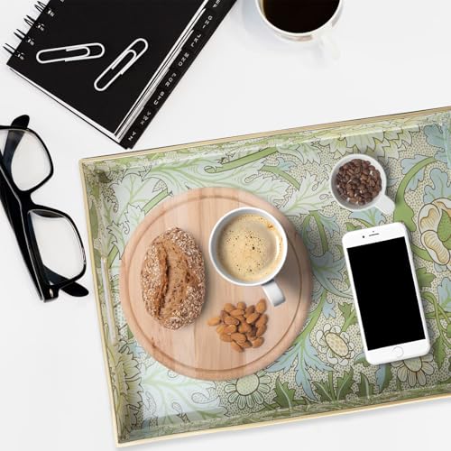 Spsyrine Plastic Serving Tray with Handles for Coffee Table, Dianthus - color: Multi D