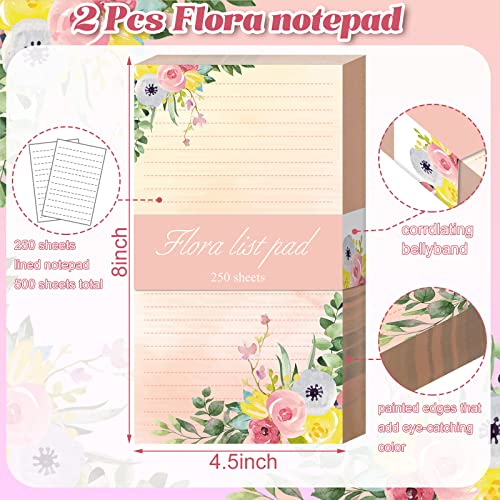 2 Pack 500 Sheets Floral Sticky Notes Cute Flower Note Pads