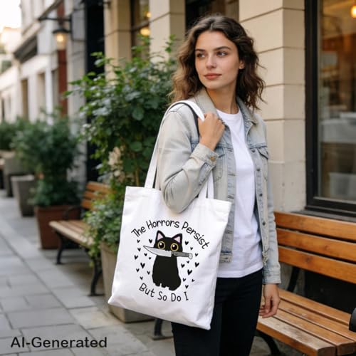Funny Canvas Tote Bag, Reusable Shoulder Grocery Bag, Holiday Gift Bags for Friends, 13.7x15.7 inch - color: Style 45