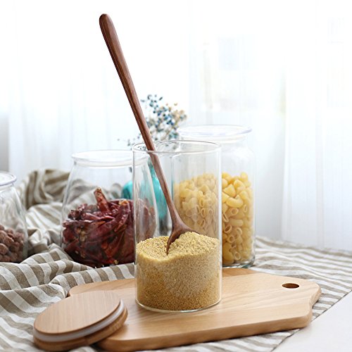 Long Soup Spoons, 11In Korean Style Natural Wood Long Handle Round Spoons - size: 11 inches
