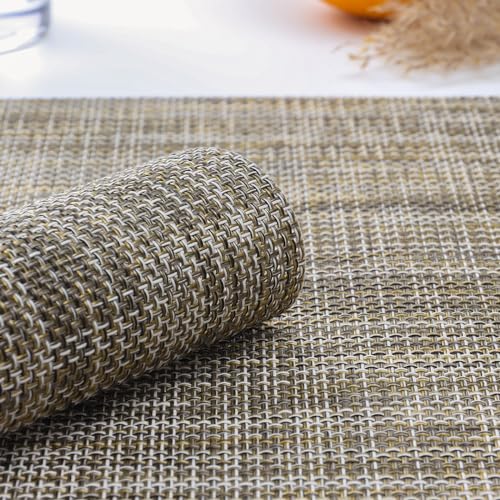 Myir JUN Placemats Set of 6 Kitchen and Dining Table Placemats - color: Caramel, size: Set of 6