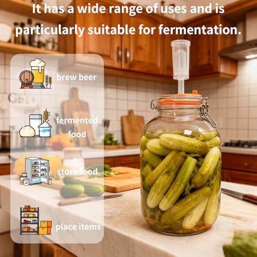 2 Pack Fermentation Jars 1 Gallon with Weights & Airlocks