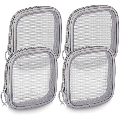 Weewooday 4Pcs Mesh Makeup Bag, Gray, Small, Classic - color: Gray, size: Small, style: Classic