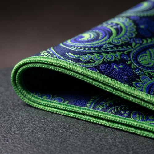 S&W SHLAX&WING Mens Pocket Square Paisley Multicolor Large for Business Wedding - color: Ah78
