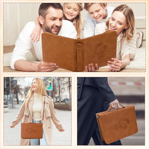 Justforjoyful Floral Brown Bible Cover Case Journaling Kit