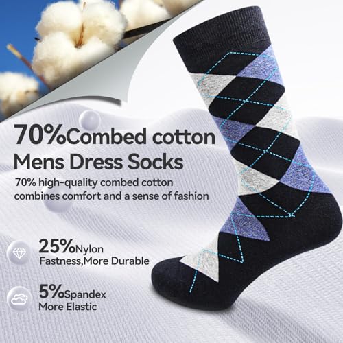 Mens socks size 10-13/9-11/13-15 Cotton Crew funny Colorful work dress socks for men 9-12 gifts for him 6/12 Pairs - color: Colorful 12 Pairs, size: 13-15