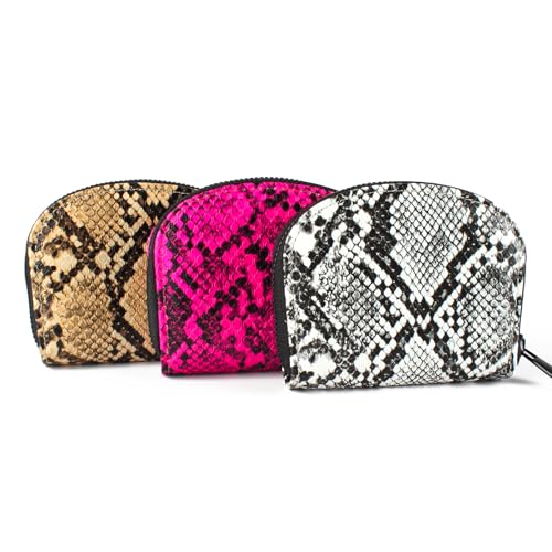 Small Zip Wallet Credit Card Wallet Coin change case Holder for women PU Leather(Sand Snake) - color: Sand Snake