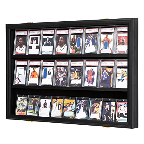 24 Sports Graded Card Display case for Shows, Black, Horizontal - size: 24 Card - Black - Horizontal