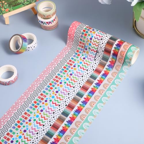 TaoBary 33 Rolls Washi Tape Set, 15mm Holiday Seasonal,Rainbow Style - style: Rainbow Style