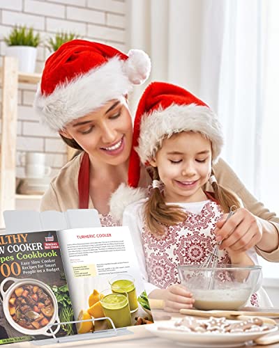 Large Book Stand Metal for Reading, Book Holder Adjustable Cookbook Holder - color: White