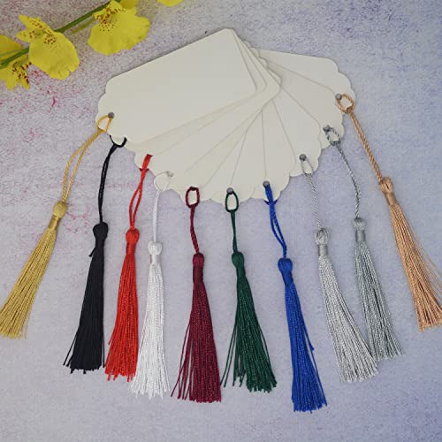 100Pcs 5 Inch Silky Bookmark Tassels for Jewelry, Souvenir(Mixed 3) - color: Mix 3