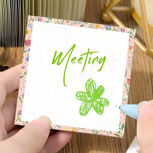 Sticky Notes 3x3 Inches, 2 Pads, Easy Post Cute Self-Stick Notes, Colorful Self Stick Notes Pads for Home Office Notebooks Accessories, Strong Adhesive Note Pad Spring Flowers - color: Spring Flowers