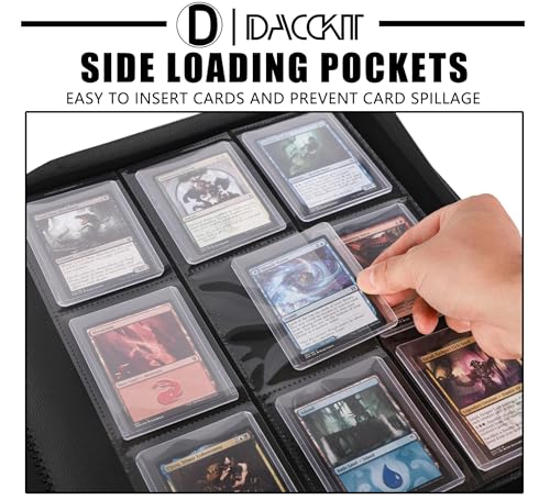 D DACCKIT Top Loader Binder，9 Pocket Top Loader Binders with Sleeves for 3" x 4" Rigid Card Holders for Trading Cards or Sports Cards - Model C，Classic Black - color: Classic Black