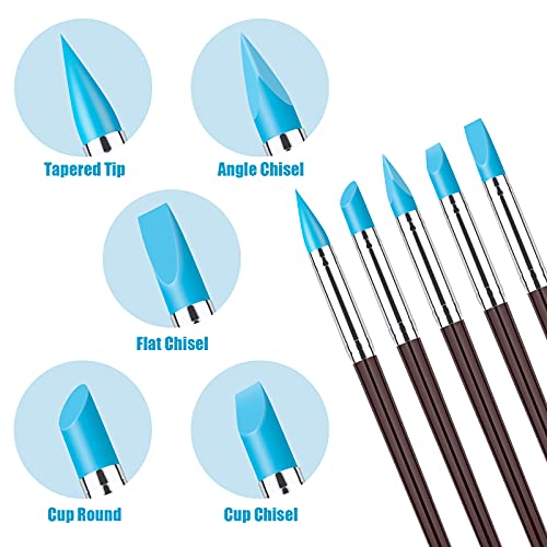Clatoon 10Pcs Silicone Clay Sculpting Tool, Modeling Dotting Tool