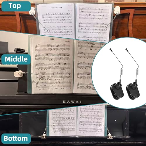 Piano Music Book Clip, Sheet Music Page Holder for Music Stand, Black - color: Black