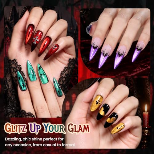 Beetles Halloween Box Cat Eye Gel Nail Polish Set, Witch Potion 6 Colors - color: A - Halloween Cat Eye | Witch Potion