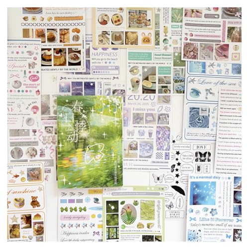 Japanese Sticker Book for Scrapbooking Supplies,Japanese Scrapbook Stickers - color: Mist
