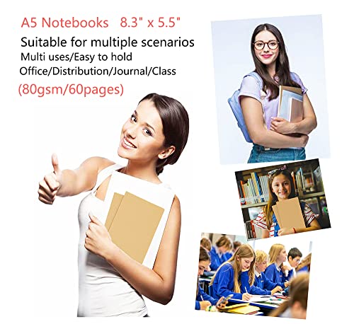 32 Pack Notebook Journals for Travelers, Students and Office, Writing Diary Subject Notebooks Planner with Thick Paper, 60 Pages, 30 Sheets, 8.3x5.5 inch, A5 Size, Travel Journal Set (Lined) - style: 32pack Lined page