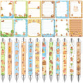 Dispowreath 24 Pcs Capybara Sticky Notes with Pens Christmas Cute Cartoon Self Adhesive Notepad Capybara Lover Gifts Black Ink Ballpoint Pen for Office Teacher Supplies Birthday Party Favors - style: Capybara