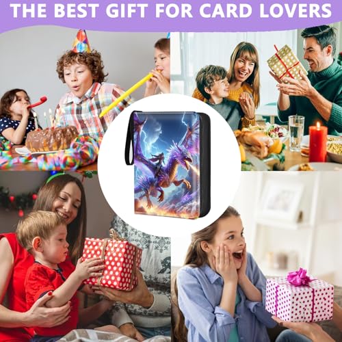 4 Pocket Trading Card Binder, Holds 400 Cards, Zipper Binder - color: Charizard Knight