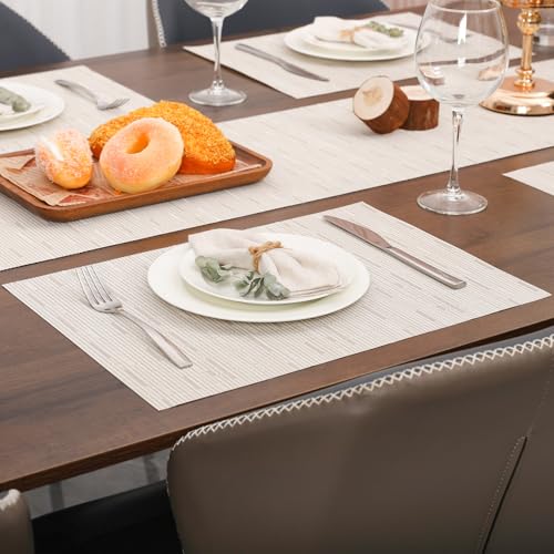 Myir JUN Placemats Set of 4 Kitchen and Dining Table Placemats - color: B-off White, size: Set of 4