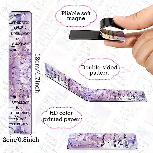 Chinco 30 Pcs Magnetic Bookmarks Christian Bookmarks Bulk Bible Verse Inspirational Scripture Page Clips for Women, Childrens, Kids, Teachers, Mothers Day, Church Supplies, School Gifts (Floral)