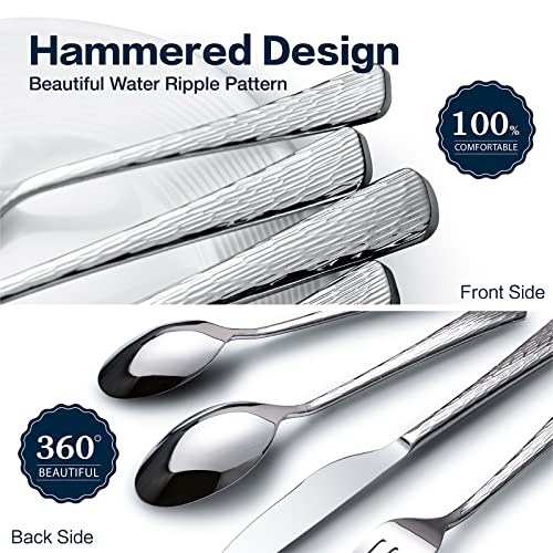 Silverware Set for 8, 40 Piece Flatware Set, 18/10 Stainless Steel - color: Silver, size: 40-Piece
