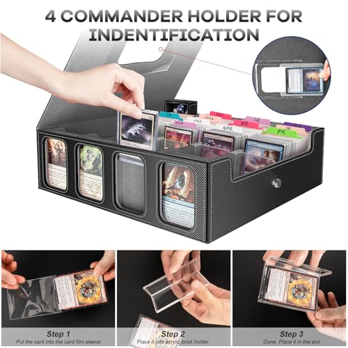 Gomyrod 4 Row 3200+ Trading Card Storage with Commander Display [US Patent] - color: Black/Grey, size: 3200+