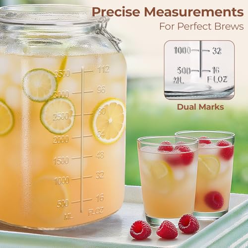 ComSaf Large Square Glass Jars with Airtight Lid 1 Gallon 2 Pack Wide Mouth - size: 1.1 gallon x 2 - Wide Mouth