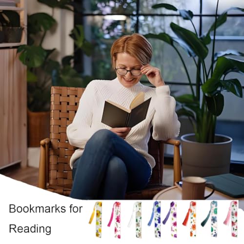 8 Pcs Clear Floral Bookmarks, Elegant Book Accessories Gift Set