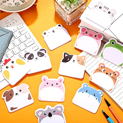 Yinder 48 Pads Animal Sticky Notes Kawaii Cartoon Memo Self Adhesive Gifts - color: Multicolor, size: Cute Animals