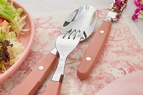 ANNOVA Silverware Set, Retro/Rivet Colorful Stainless Steel Tableware Kitchen Flatware Set Utensils, Includes Dinner Knives, Forks, Spoons, Salad Forks & Dessert Spoons (Brown, 20 Pieces) - color: Brown