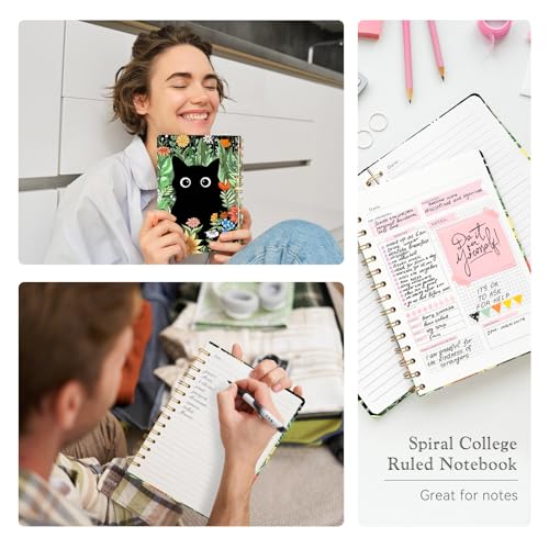 Lined Spiral Journal Notebook for Work A5, 160 Pages, Cat - color: Cat